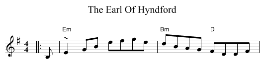 The Earl Of Hyndford - staff notation