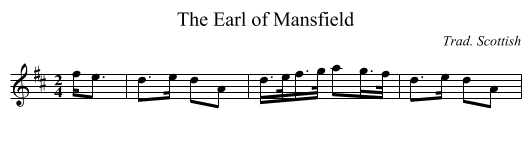 The Earl of Mansfield - staff notation