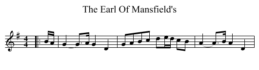 The Earl Of Mansfield's - staff notation