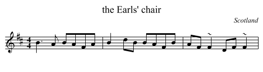 the Earls' chair - staff notation
