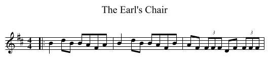 The Earl's Chair - staff notation