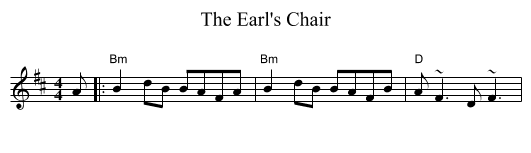 The Earl's Chair - staff notation