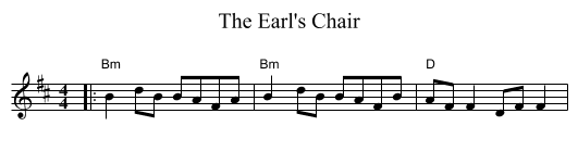 The Earl's Chair - staff notation