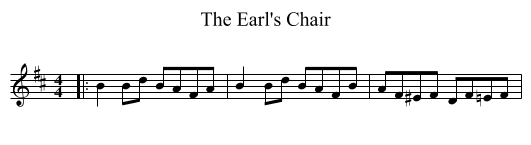 The Earl's Chair - staff notation
