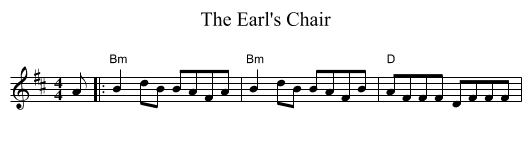 The Earl's Chair - staff notation