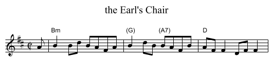 the Earl's Chair - staff notation