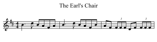 The Earl's Chair - staff notation