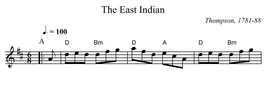The East Indian - staff notation