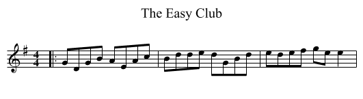 The Easy Club - staff notation
