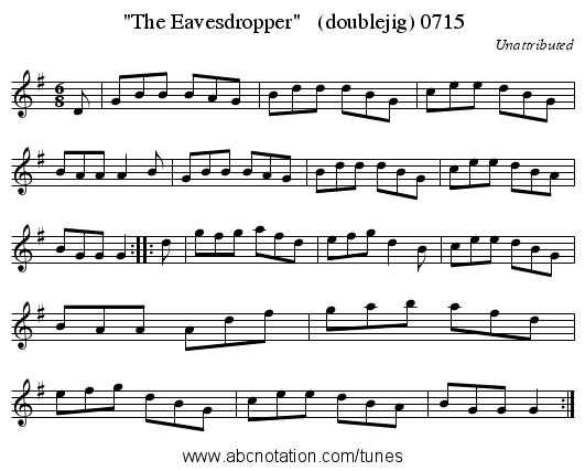The Eavesdropper   (doublejig) 0715 - staff notation
