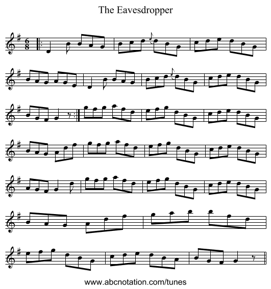 The Eavesdropper - staff notation