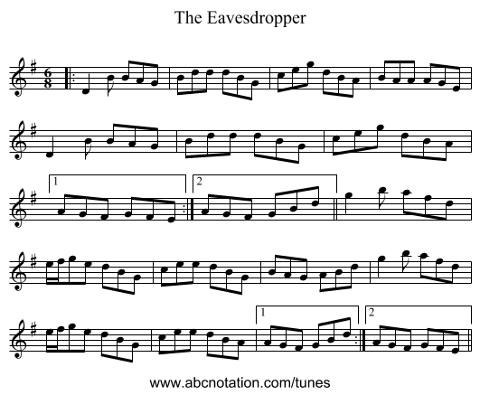 The Eavesdropper - staff notation