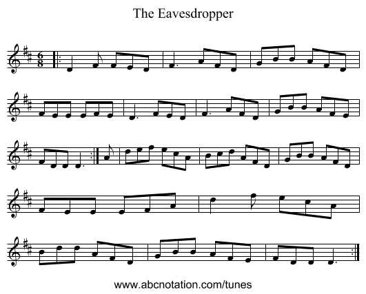 The Eavesdropper - staff notation