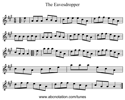 The Eavesdropper - staff notation