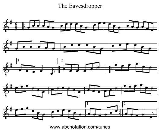 The Eavesdropper - staff notation