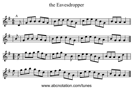 the Eavesdropper - staff notation