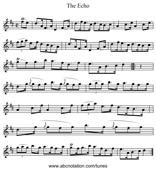 The Echo - staff notation