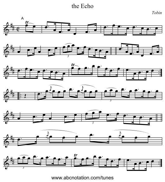 the Echo - staff notation