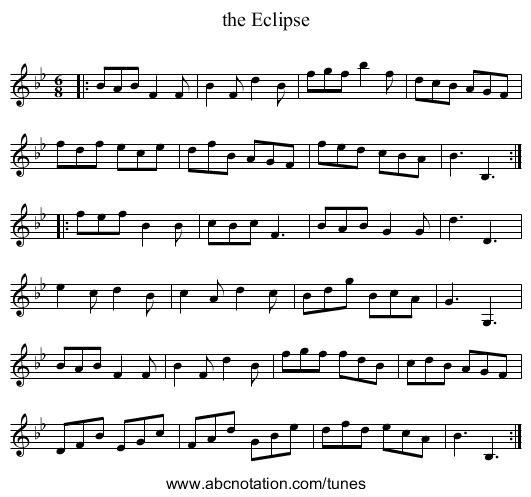 the Eclipse - staff notation