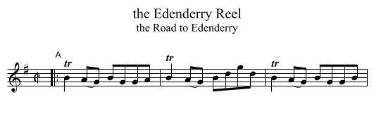 the Edenderry Reel - staff notation