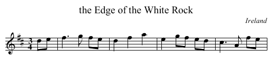 the Edge of the White Rock - staff notation