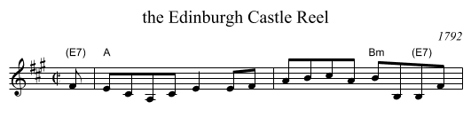 the Edinburgh Castle Reel - staff notation