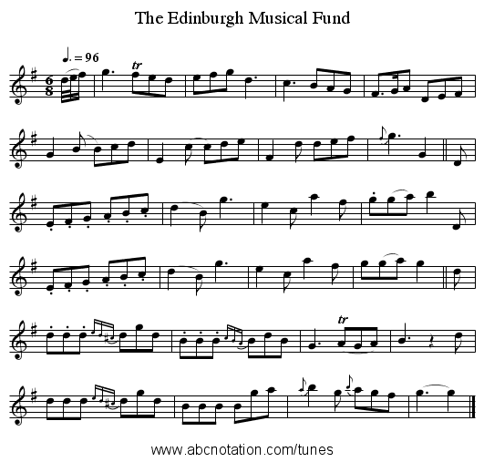 The Edinburgh Musical Fund - staff notation