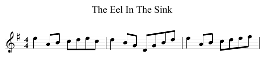 The Eel In The Sink - staff notation