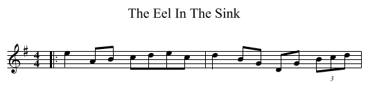 The Eel In The Sink - staff notation