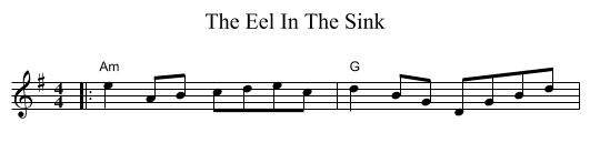 The Eel In The Sink - staff notation