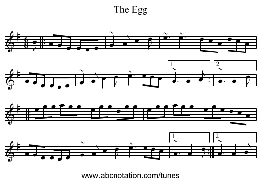The Egg - staff notation
