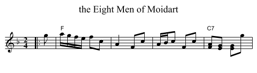 the Eight Men of Moidart - staff notation