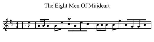 The Eight Men Of Mùideart - staff notation