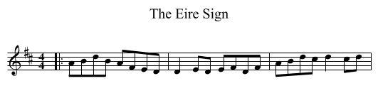 The Eire Sign - staff notation