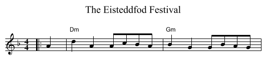 The Eisteddfod Festival - staff notation