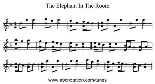 The Elephant In The Room - staff notation