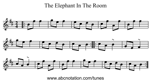 The Elephant In The Room - staff notation