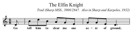 The Elfin Knight - staff notation