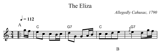 The Eliza - staff notation