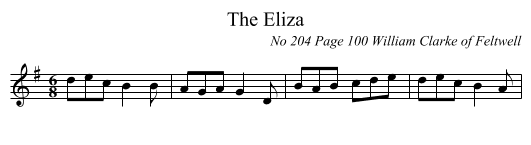 The Eliza - staff notation
