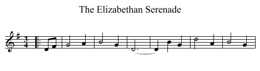 The Elizabethan Serenade - staff notation