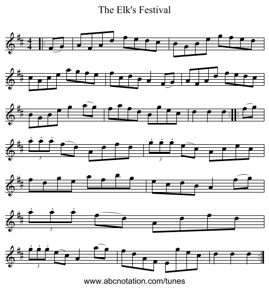 The Elk's Festival - staff notation