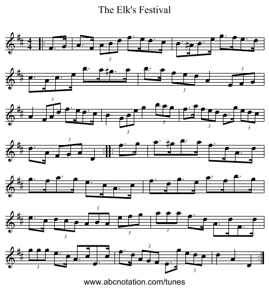 The Elk's Festival - staff notation