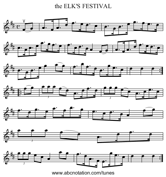 the ELK'S FESTIVAL - staff notation