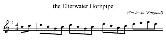 the Elterwater Hornpipe - staff notation