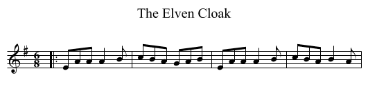 The Elven Cloak - staff notation