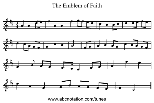 The Emblem of Faith - staff notation