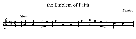 the Emblem of Faith - staff notation