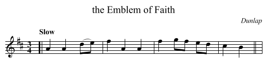 the Emblem of Faith - staff notation