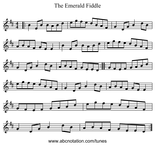 The Emerald Fiddle - staff notation